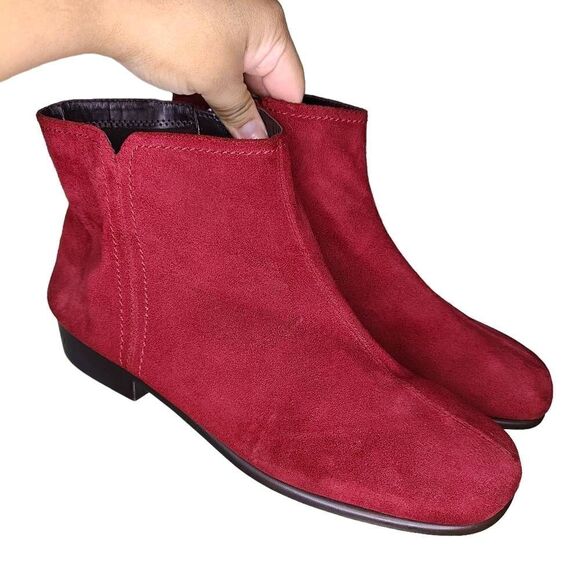 Aerosoles Duble Trouble Suede Burgundy Booties - Picture 1 of 10